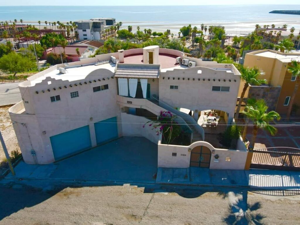 Oceanfront 3 story house.