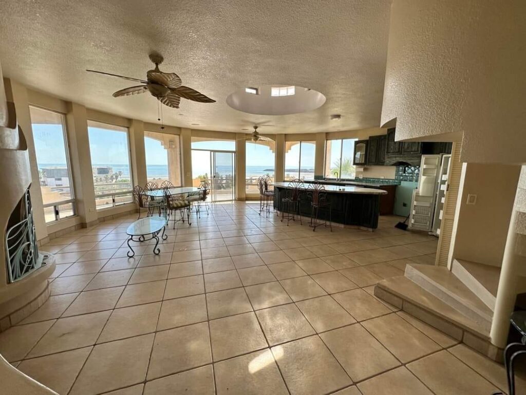 Oceanfront 3 story house.