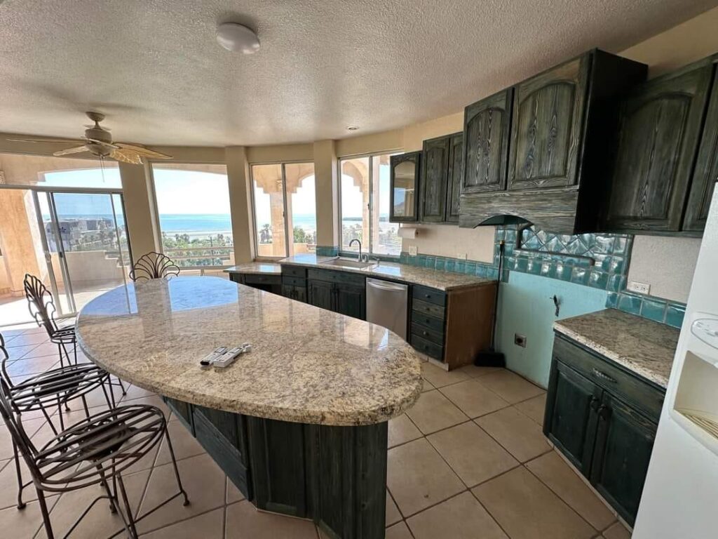 Oceanfront 3 story house.